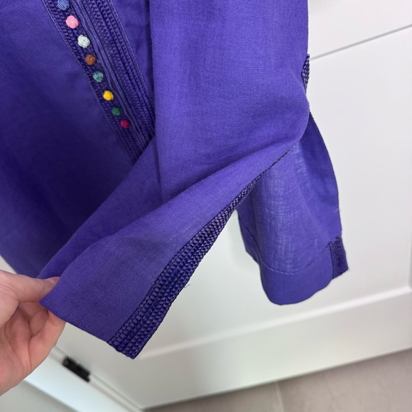 Soft Surroundings Tunic Top Women's Linen Desert Boho Embroidered India NEW - Picture 6 of 9